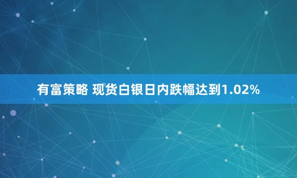 有富策略 现货白银日内跌幅达到1.02%