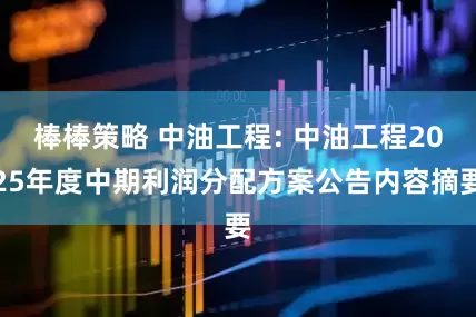 棒棒策略 中油工程: 中油工程2025年度中期利润分配方案公告内容摘要
